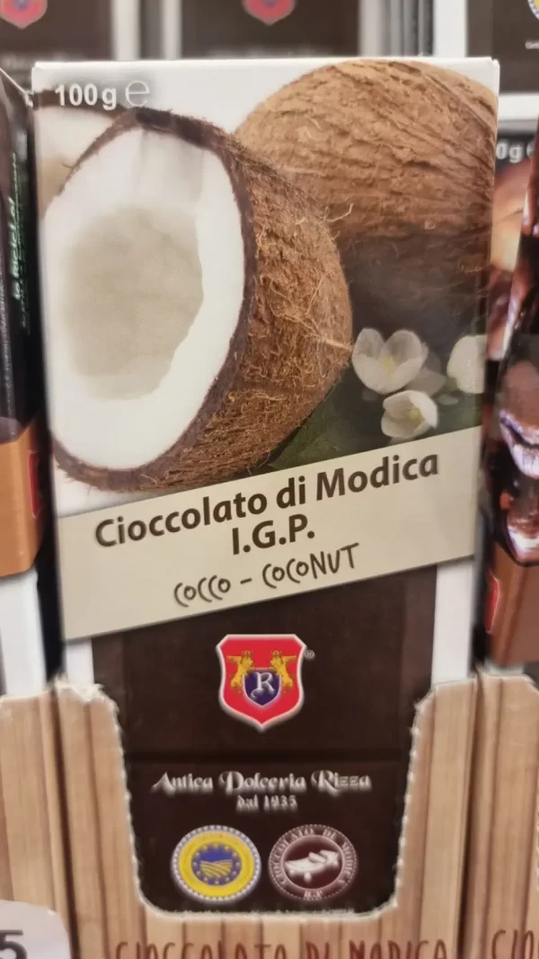 Cioccolato di Modica al cocco - barretta da 100gr