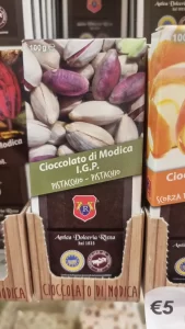 Cioccolato di Modica al pistacchio - barretta da 100gr