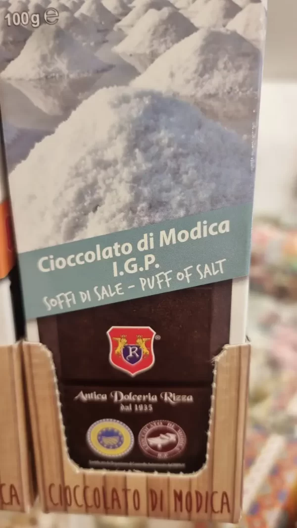 Cioccolato di Modica soffi di sale - barretta da 100gr